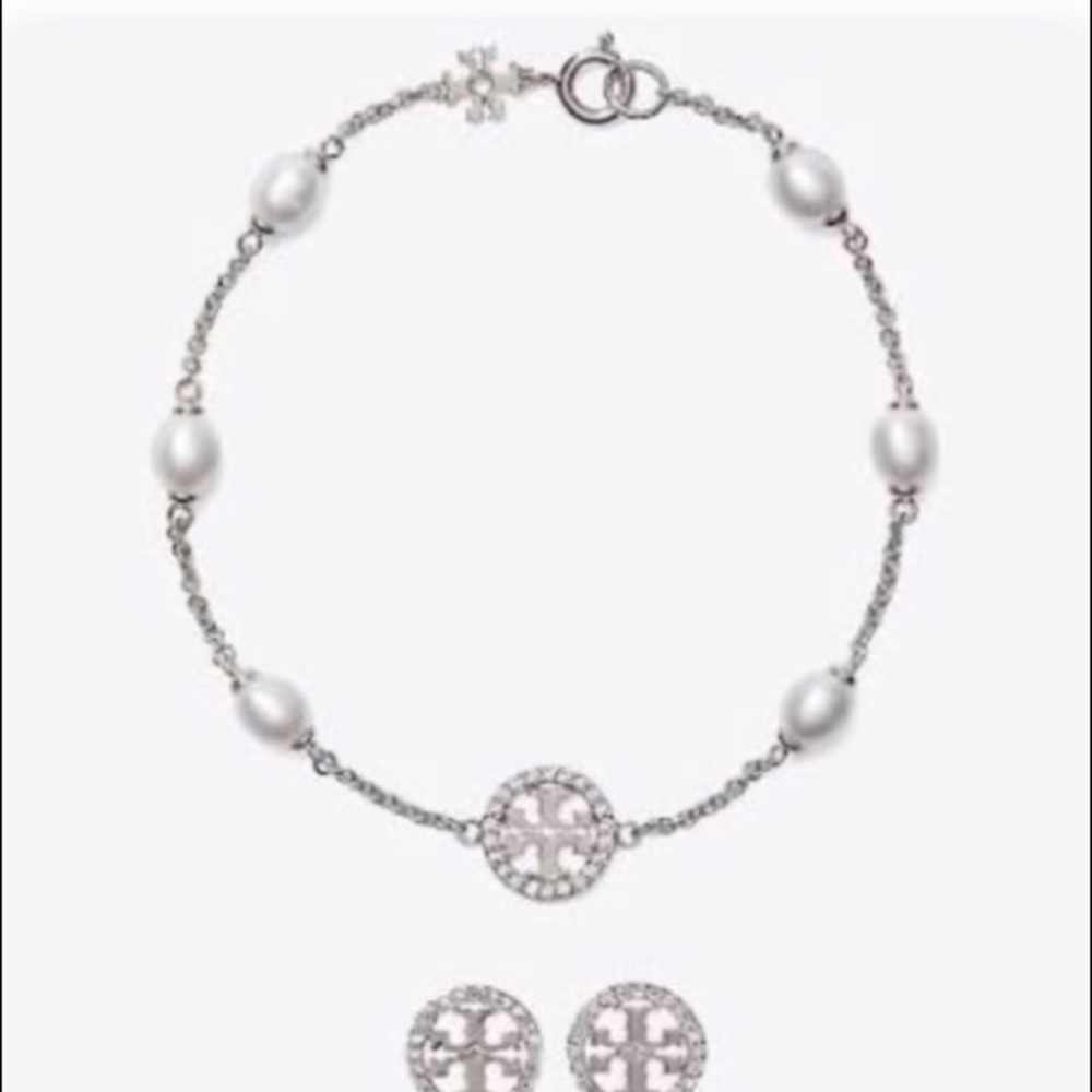 NIB Tory Burch Miller stud earring & bracelet set